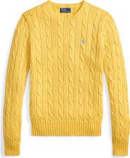Polo Ralph Lauren Cable Stitch Cotton Crewneck Sweater