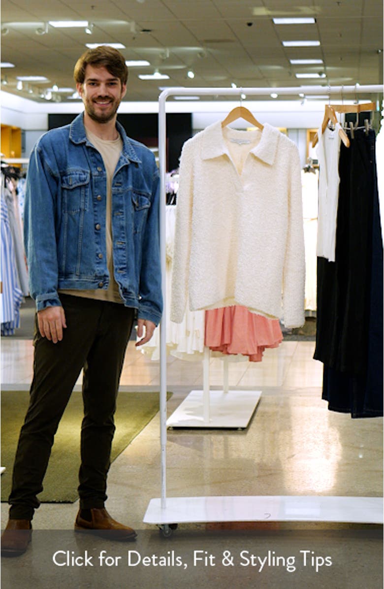 Textured Fuzzy Collared Sweater, sales video thumbnail