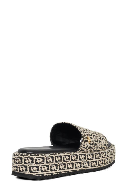 Dune London Lanie Platform Slide Sandal In Black/white
