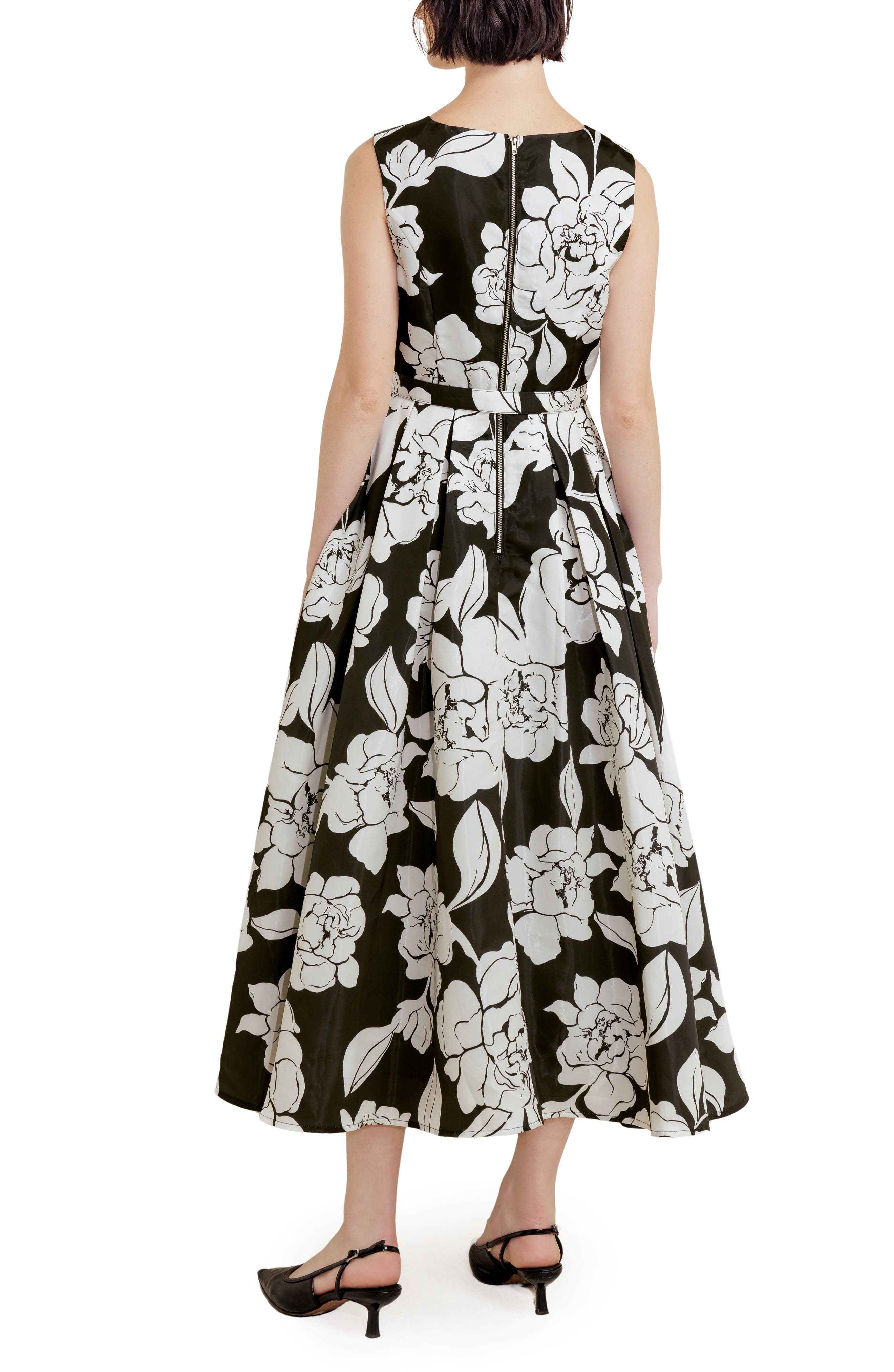 Print Belted Sleeveless Maxi Dress - image 2
