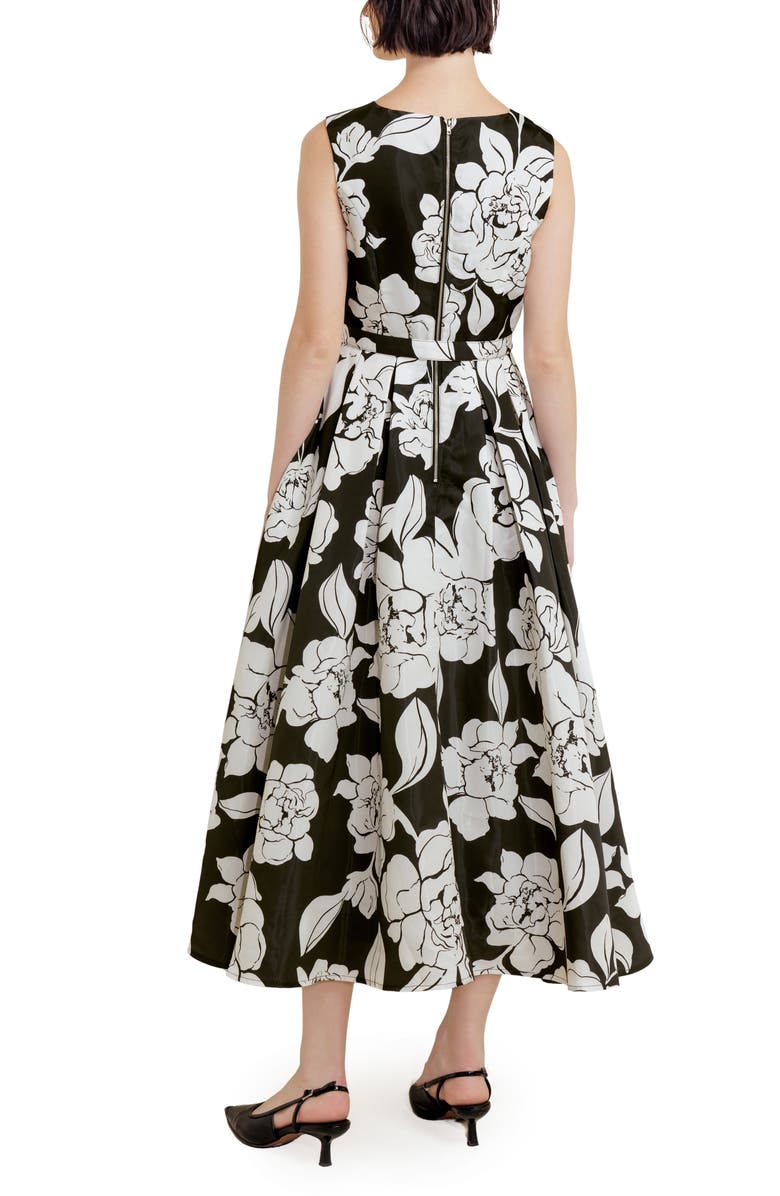 FREEMARKET Print Belted Sleeveless Maxi Dress, Alternate, color, Black