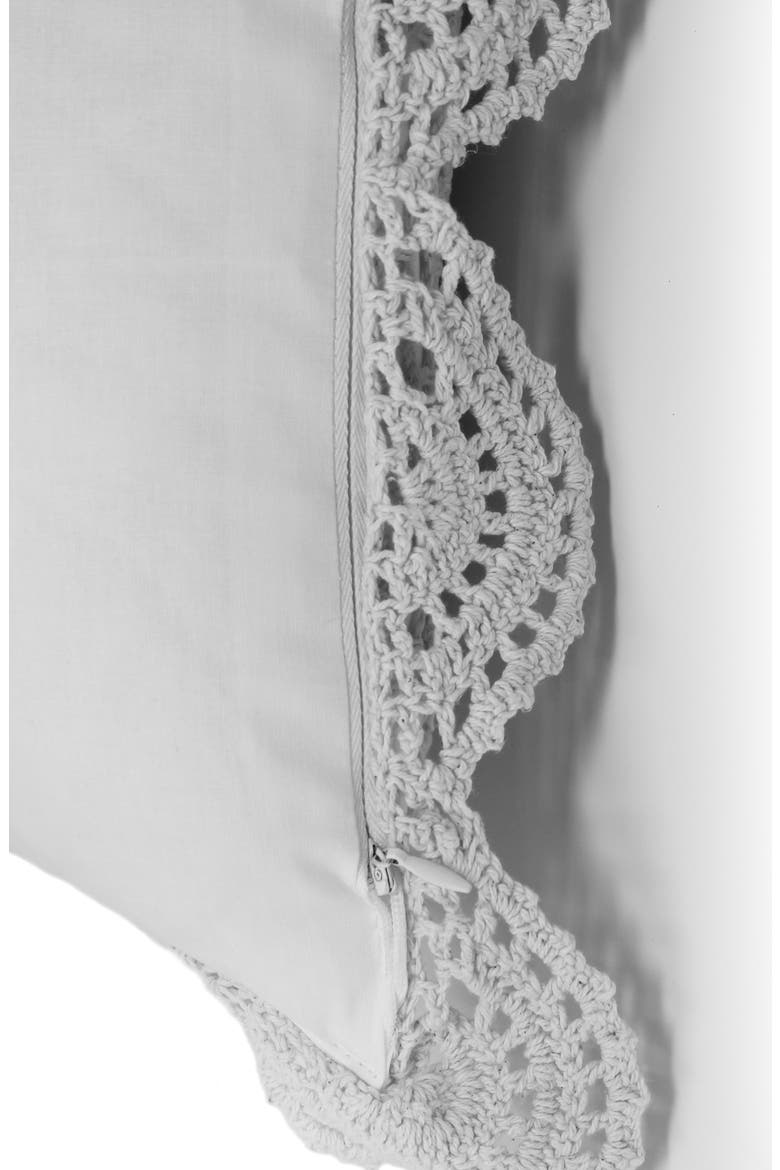 Decorative Crochet Accent Pillow, Alternate, color, WHITE