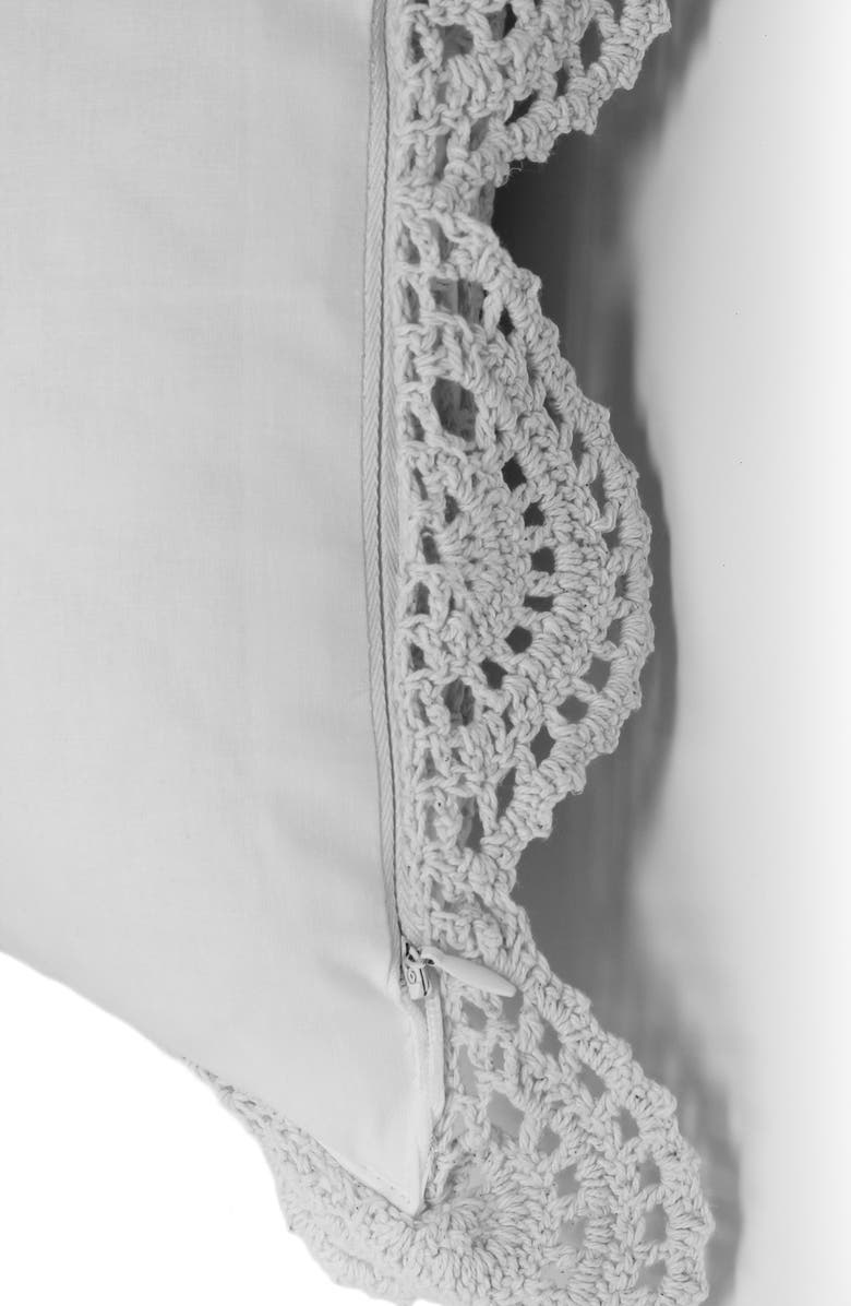 MELANGE HOME Decorative Crochet Accent Pillow, Alternate, color, White