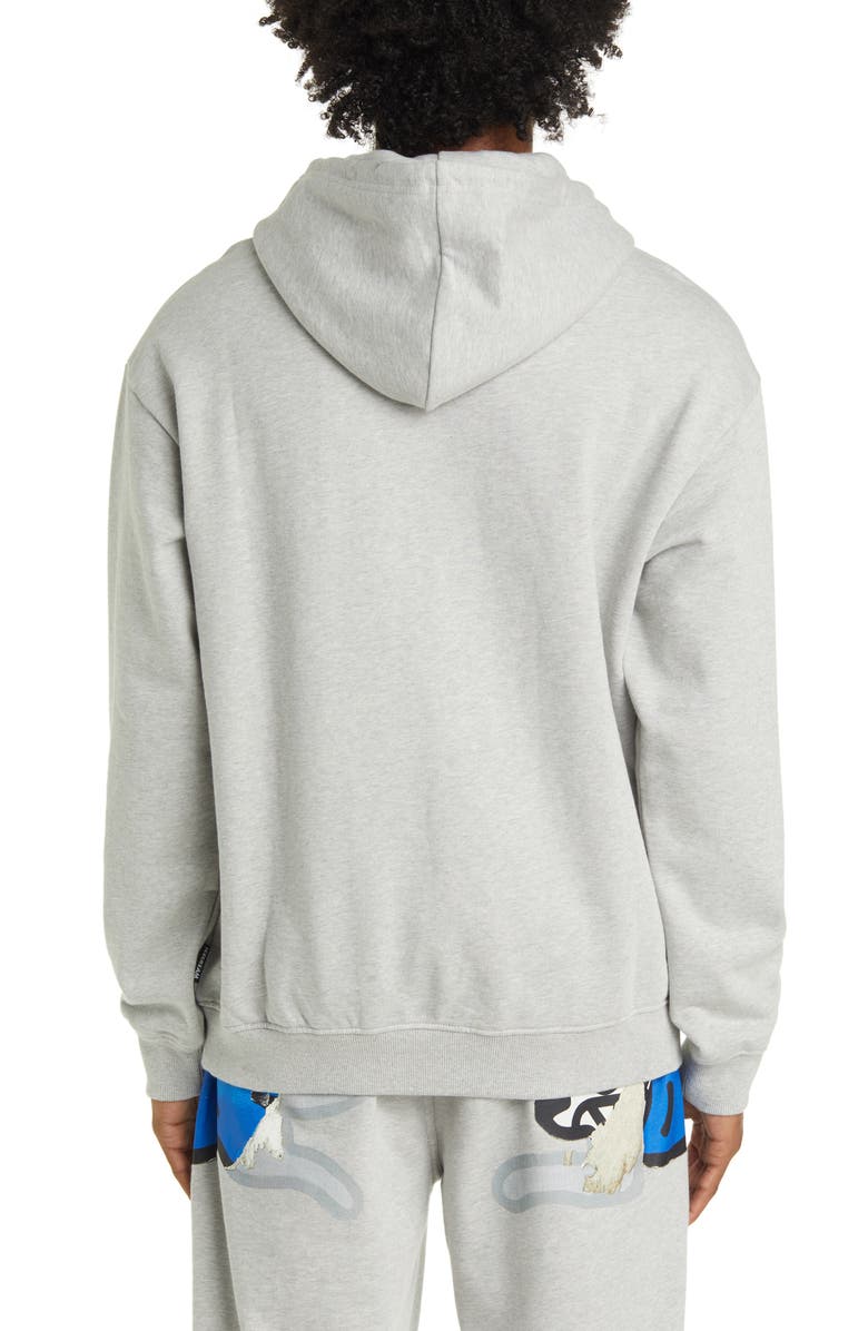 ICECREAM Sticker French Terry Hoodie, Alternate, color, Heather Grey