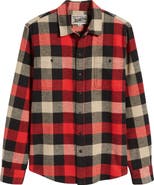 Schott NYC Buffalo Check Flannel Long Sleeve Button-Up Shirt
