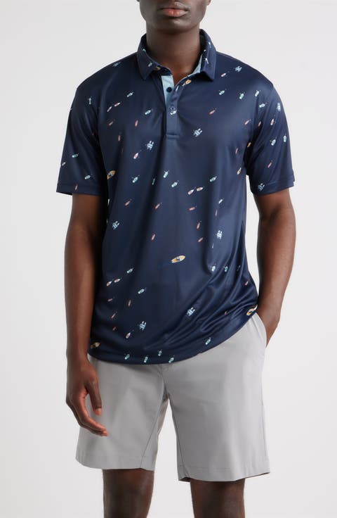Macintyre Yacht Print Performance Golf Polo