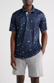 Swannies Macintyre Yacht Print Performance Golf Polo