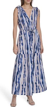 Calvin Klein Sleeveless Drawstring Waist Maxi Dress