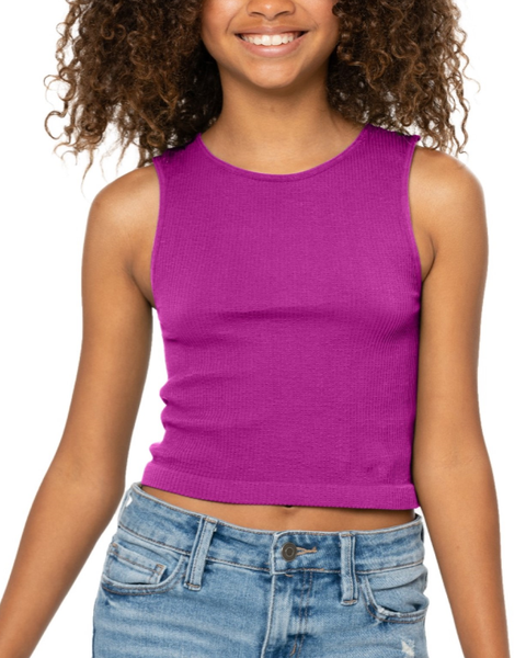 Ribbed crop sports tank top - Big Kid