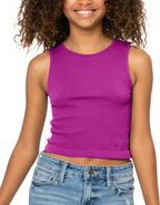 Malibu Sugar Ribbed crop sports tank top - Big Kid