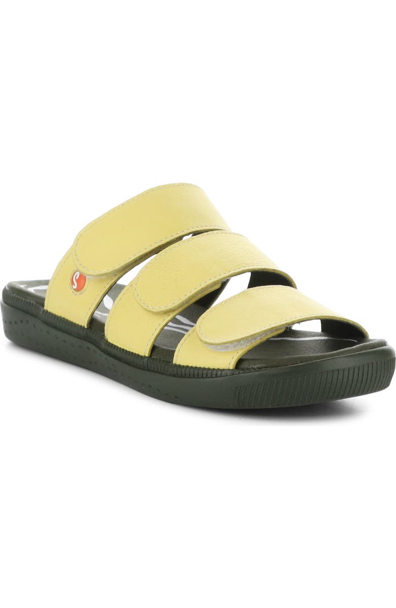 Softinos by Fly London Slide Sandal, Main, color, Light Yellow Leather