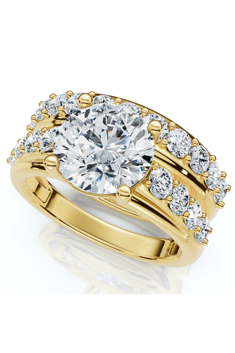 Certified 2 1/2Ct Diamond Engagement Wedding Ring Set 14k Gold Lab Grown, Main, color, 14k Yellow Gold