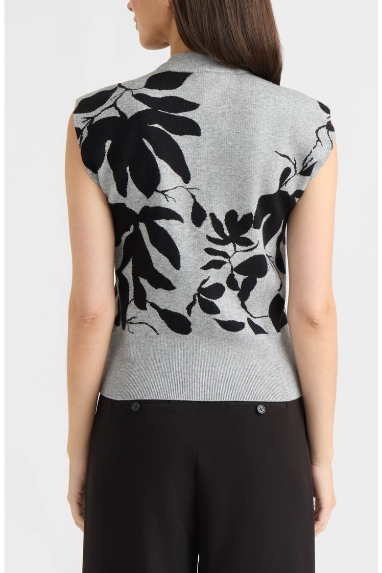 Floral Jacquard Sleeveless Sweater, Alternate, color, LIGHT GREY MIX