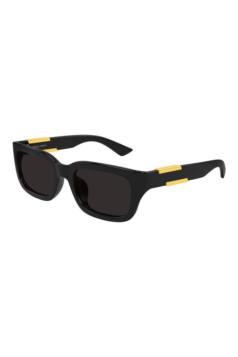 54mm Rectangular Sunglasses, Alternate, color, BLACK
