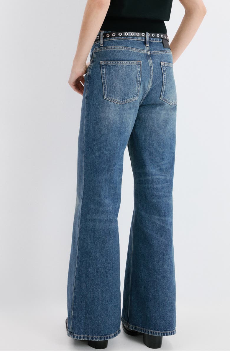 MANGO High Waist Wide Leg Jeans, Alternate, color, Dark Blue