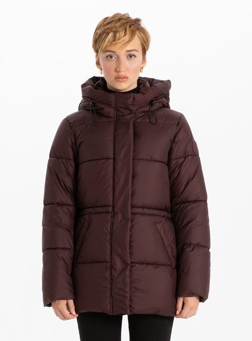 Point Zero Midlength  Puffer In Merlot