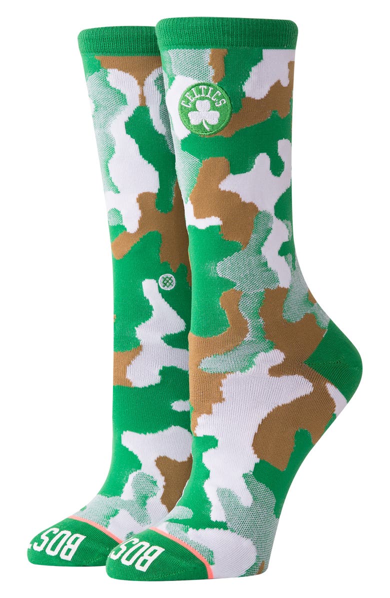Stance Celtics Camo Crew Socks, Main, color, 