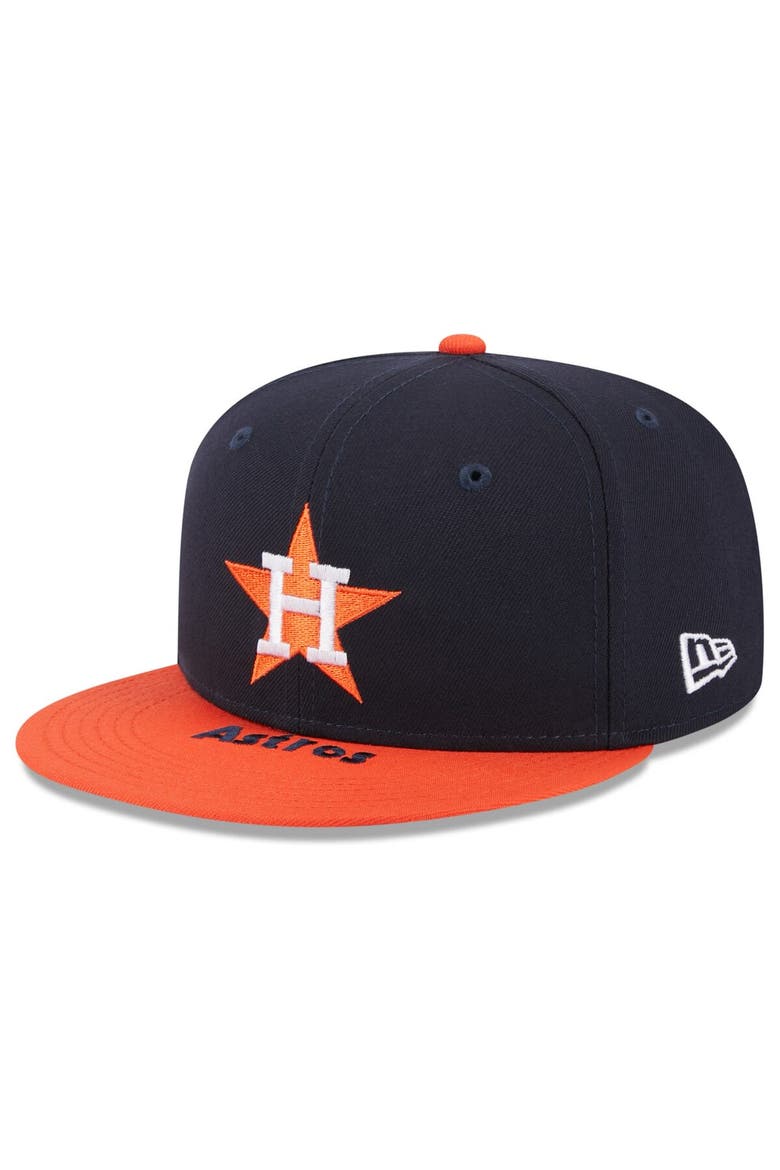 Men's New Era Navy/Orange Houston Astros On Deck 59FIFTY Fitted Hat, Main, color, Navy