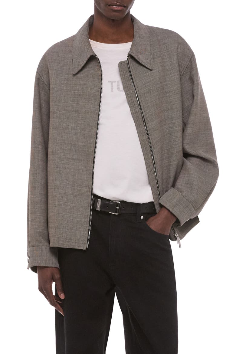 Sharkskin Shirt Jacket, Main, color, BEIGE MELANGE