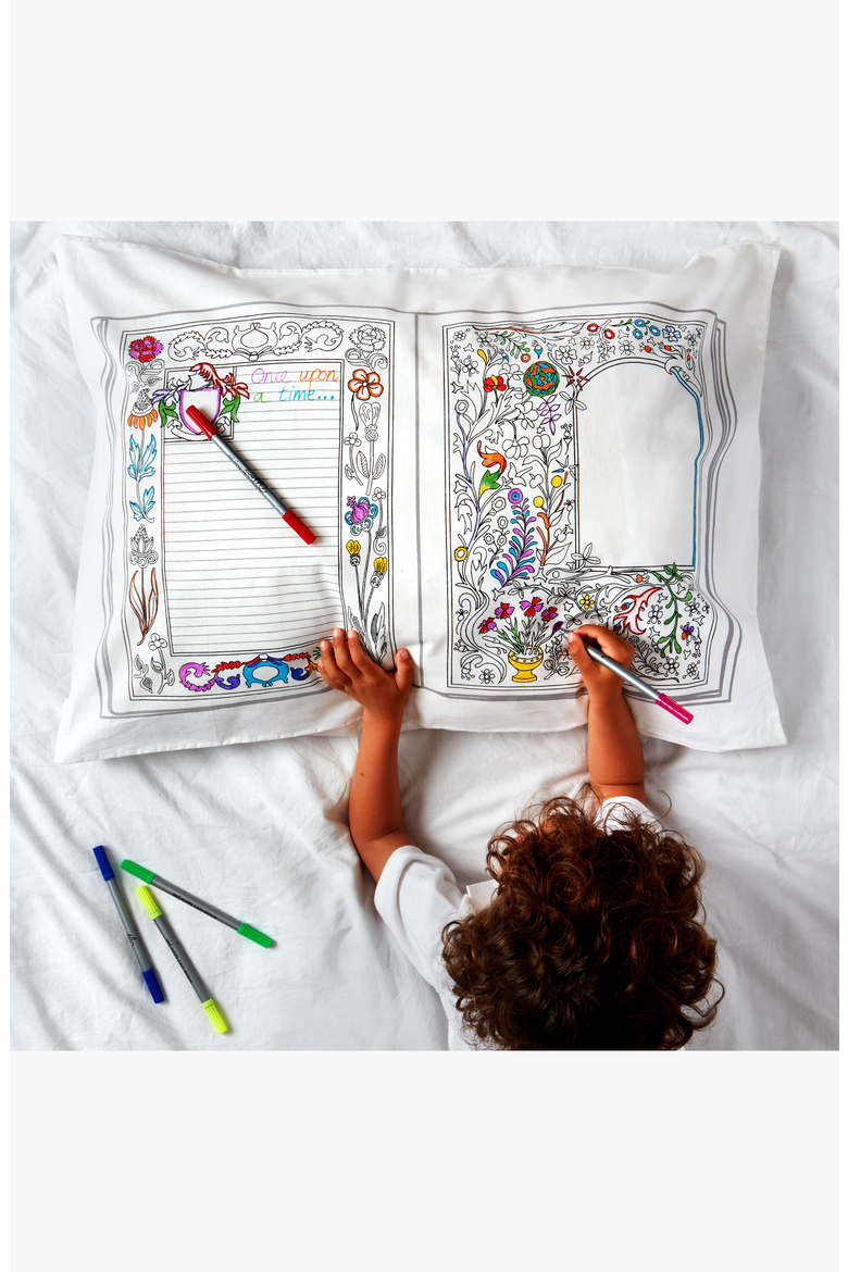 Color Your Own Pillowcase Fairytale, Alternate, color, White
