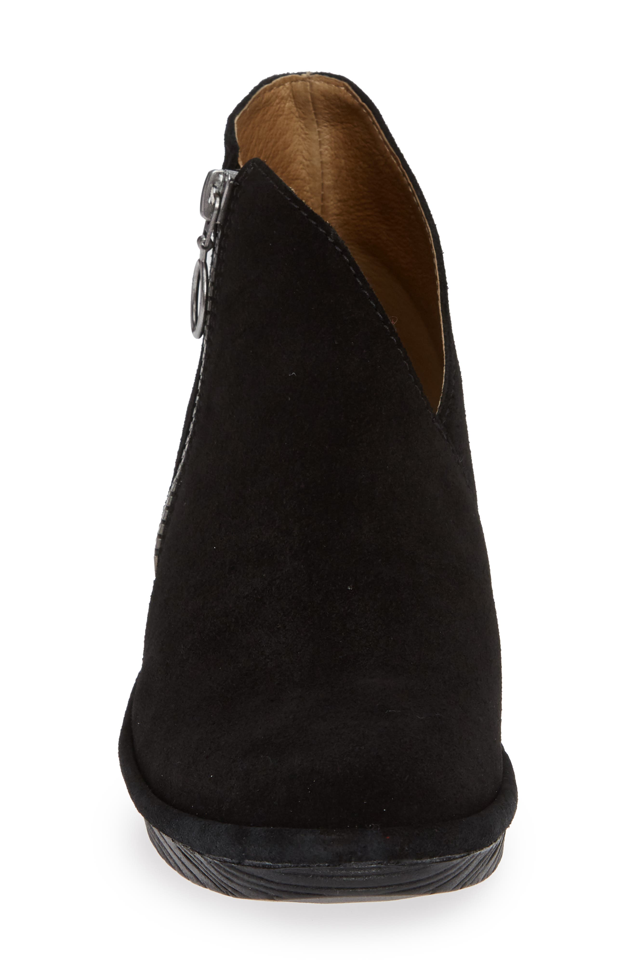 Poro Wedge Bootie, Alternate, color, BLACK OIL SUEDE