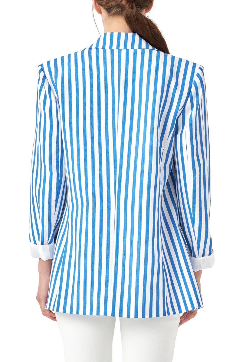 English Factory Stripe Blazer, Alternate, color, Blue Stripe