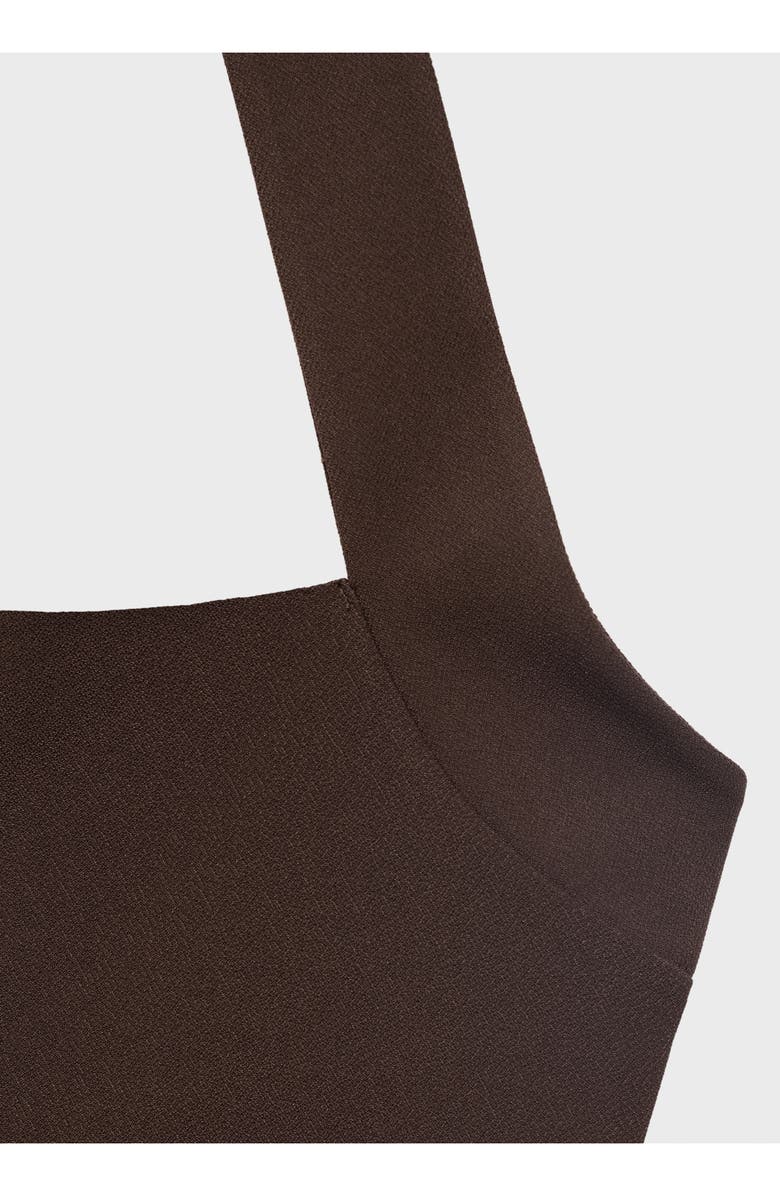 MANGO Textured Halter Top, Alternate, color, Brown