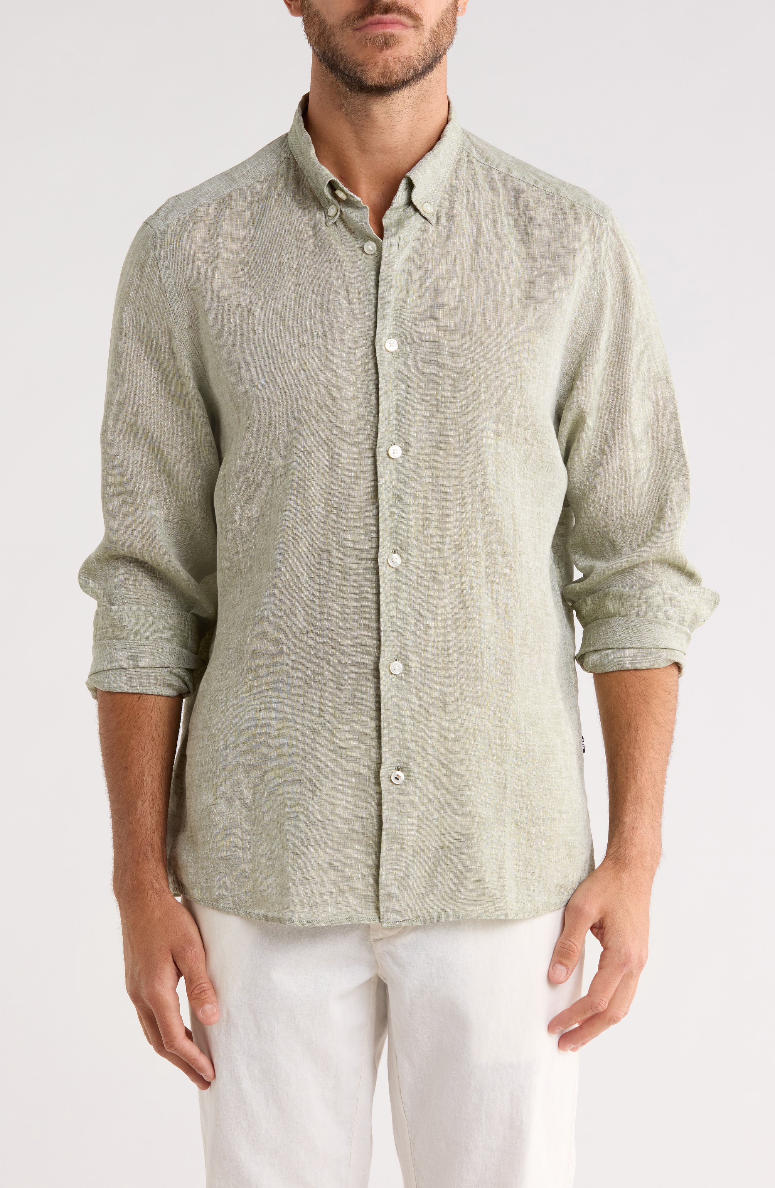 BOSS Liam Linen Dress Shirt