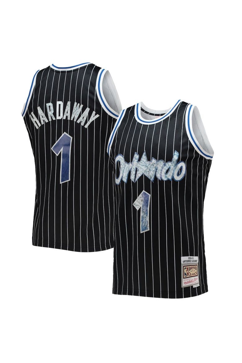 Men's Mitchell & Ness Penny Hardaway Black Orlando Magic 1996/97 Hardwood Classics NBA 75th Anniversary Diamond Swingman Jersey, Main, color, Black