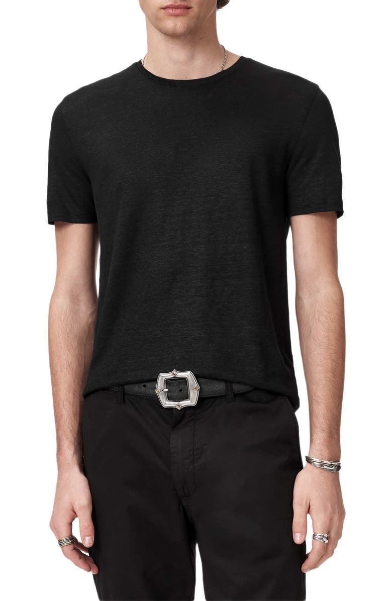 John Varvatos Mott Linen T-Shirt, Main, color, Black