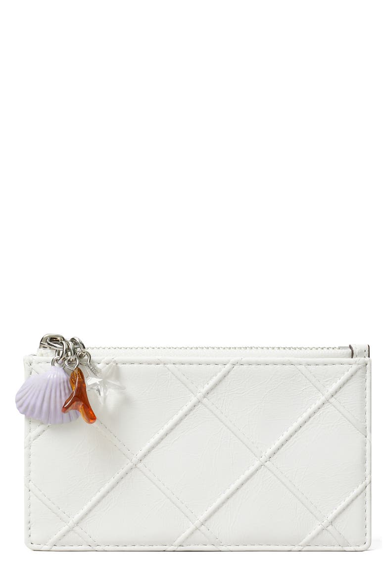 Fleming Charm Distressed Leather Zip Card Case, Main, color, CIRRUS CLOUD