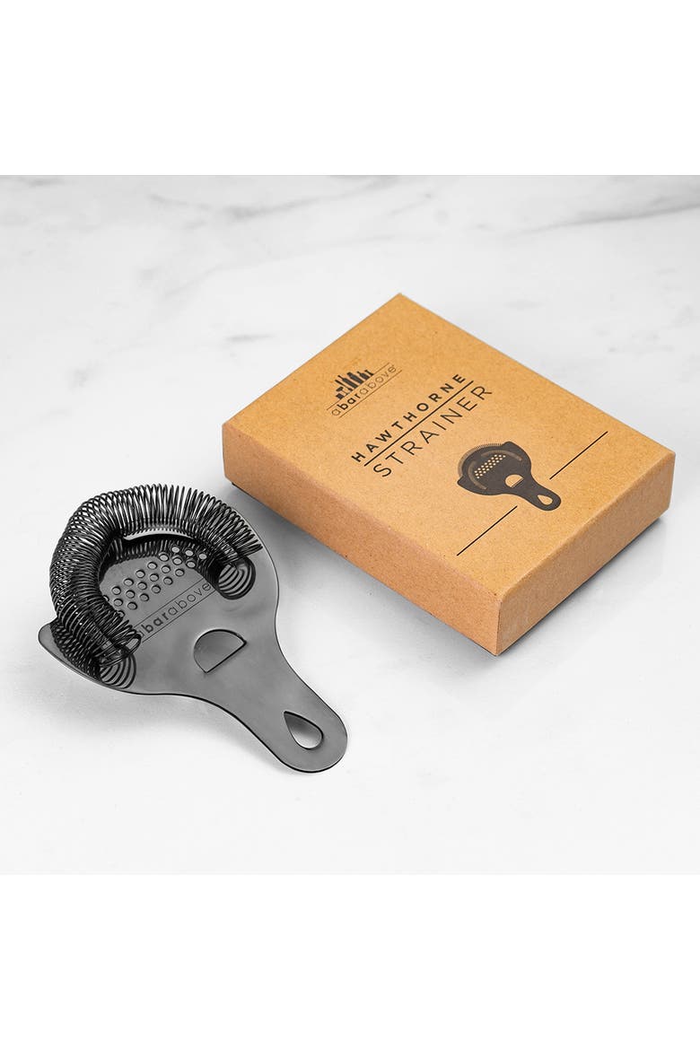 Black Hawthorne Cocktail Strainer, Alternate, color, Black