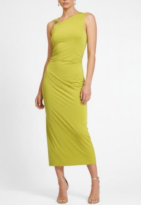 Ivy Asymmetrical Drape Midi Dress