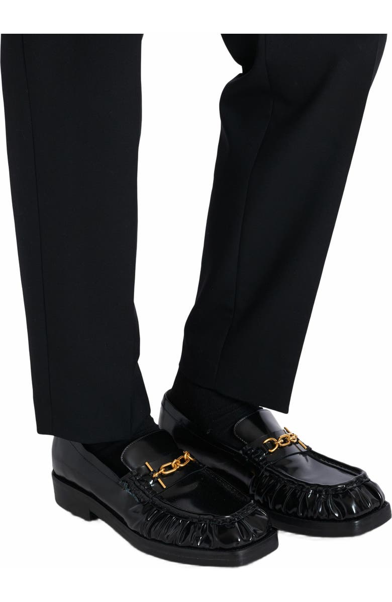 Balmain Sync Glazed Leather Loafers, Alternate, color,