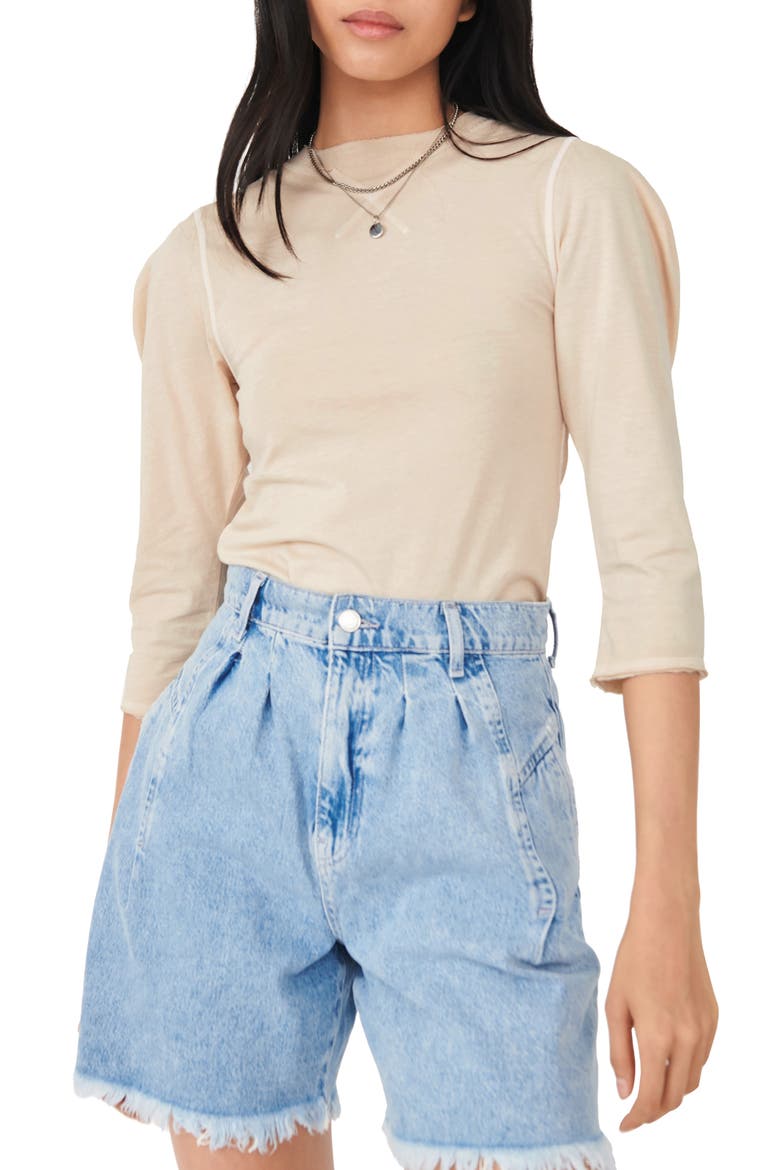 We the Free Clover Puff Shoulder Top, Main, color, OATMEAL