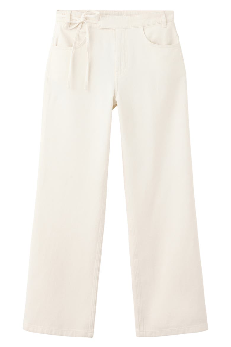 Wide Leg Cotton & Linen Jeans, Alternate, color, ECRU