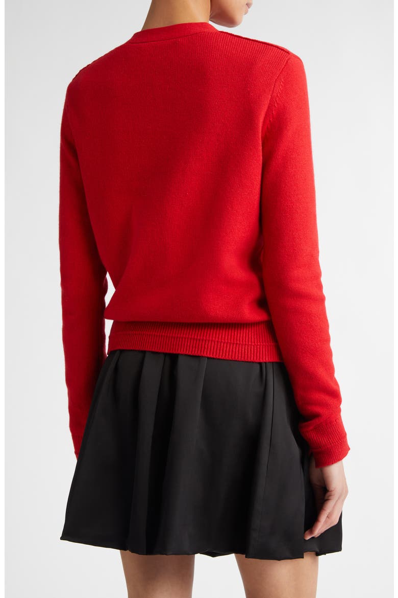 Classic Recycled Cashmere & Organic Cotton Cardigan, Alternate, color, RED LACQUER