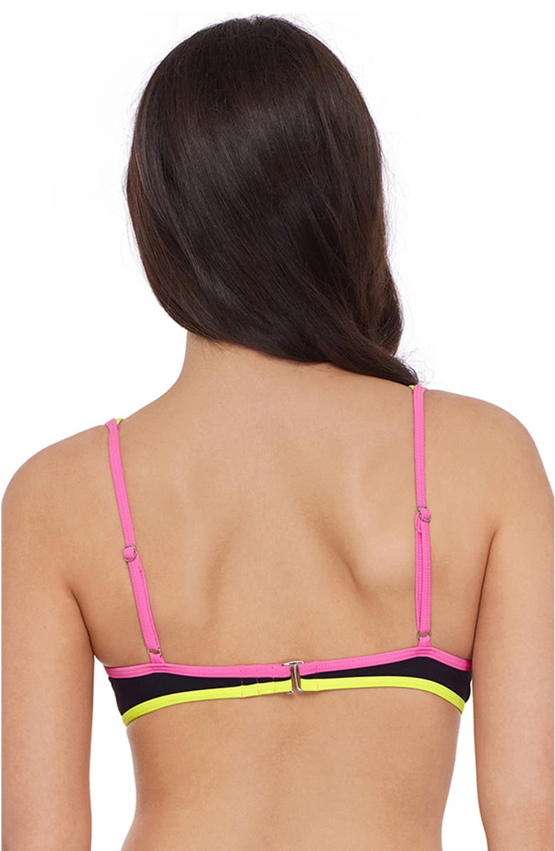 Stevie Adjustable Plunge Underwire Bikini Top with Contrast Binding, Alternate, color, Baby Binding Black