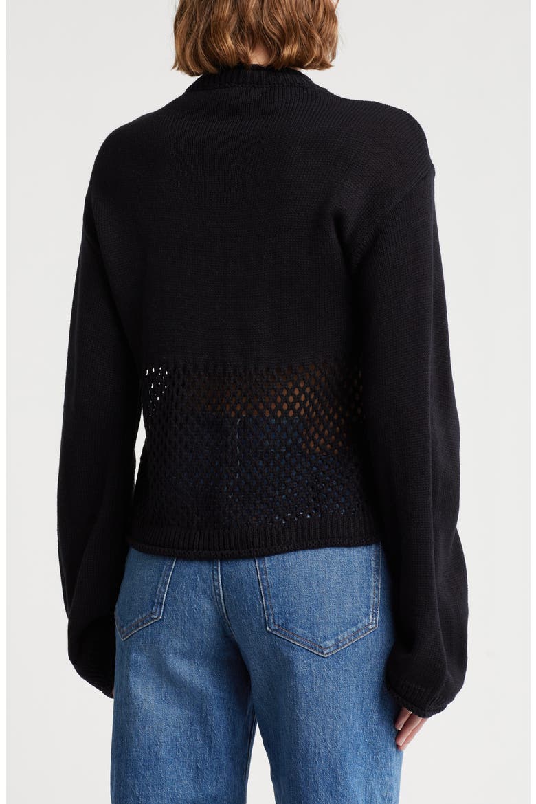 Apollo Open Knit Pullover, Alternate, color, BLACK