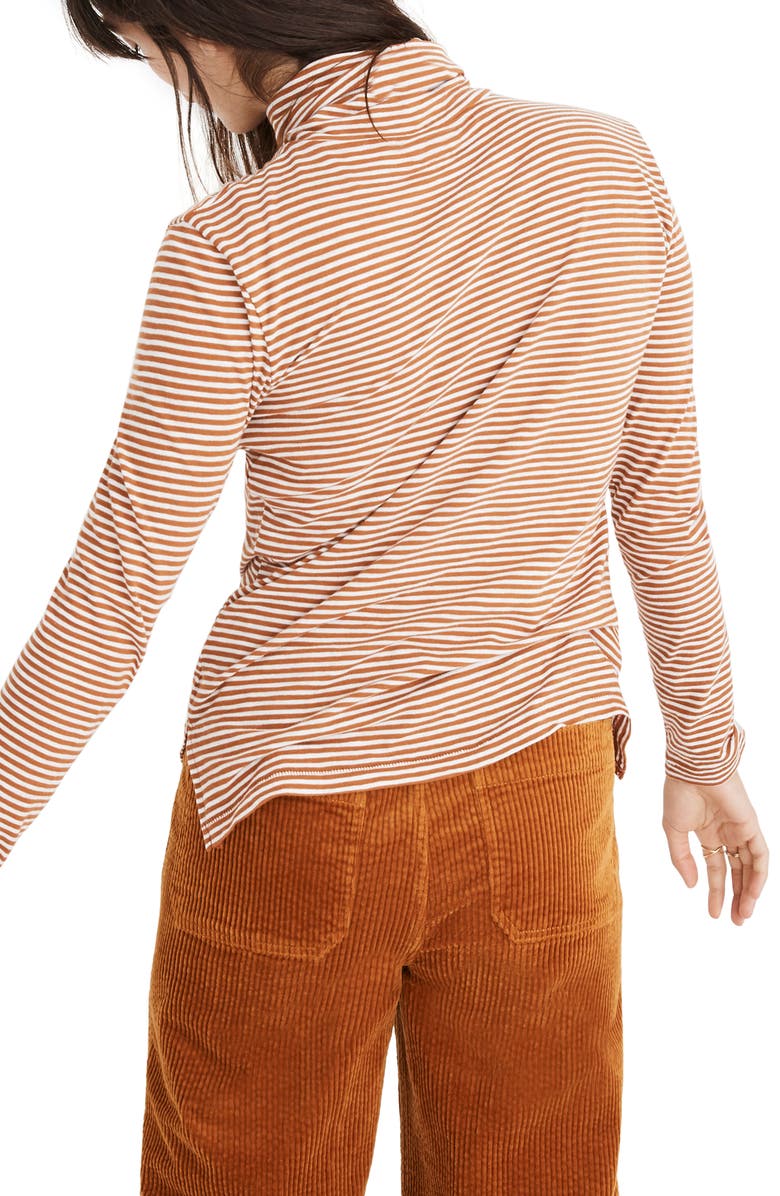 Madewell Stripe Whisper Cotton Turtleneck, Alternate, color,