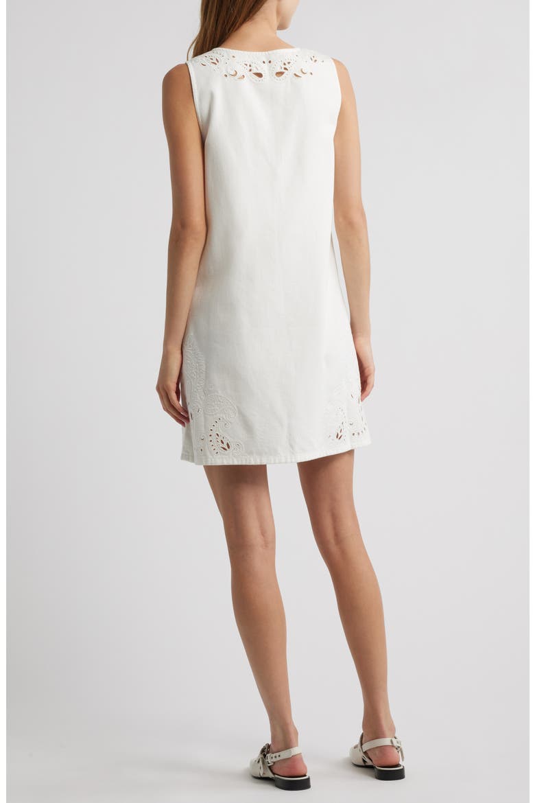 Belle Eyelet Sleeveless Minidress, Alternate, color, WHITE