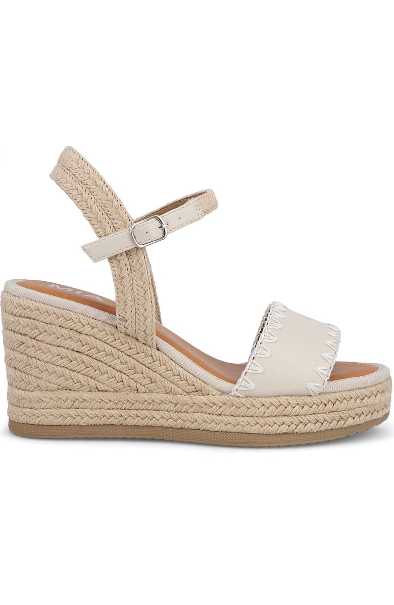 MIA Becky Ankle Strap Espadrille Platform Wedge Sandal, Alternate, color, Natural/ Ecru
