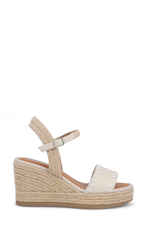 Mia Becky Ankle Strap Espadrille Platform Wedge Sandal In Natural/ecru