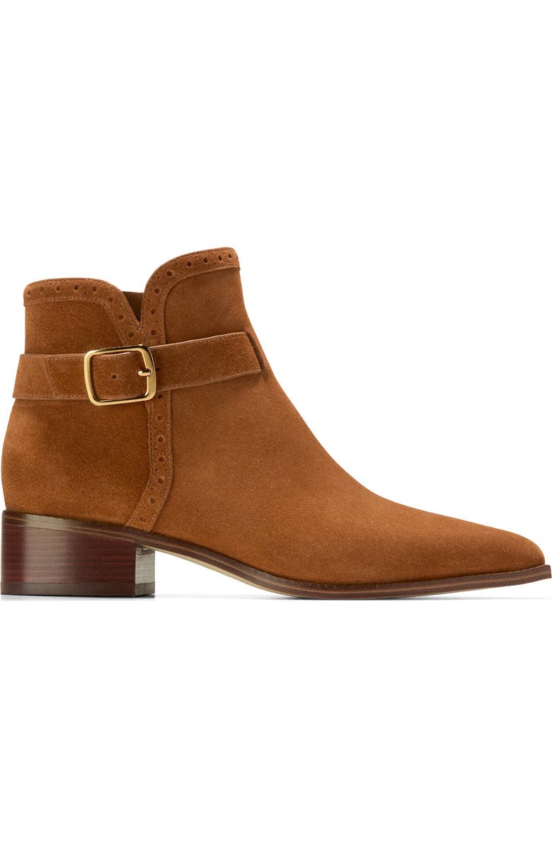Cole Haan Norella Buckle Bootie, Alternate, color, Tobacco Suede