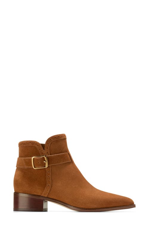 Cole Haan Norella Buckle Suede Boot In Brown