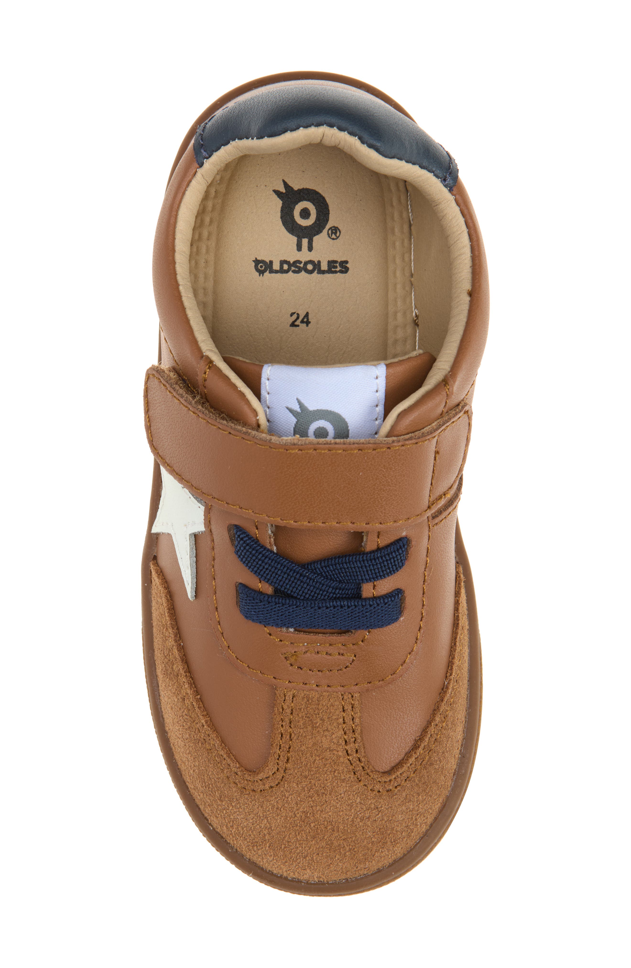 Kids' Retro Platinum Sneaker, Alternate, color, TAN / NAVY / WHITE