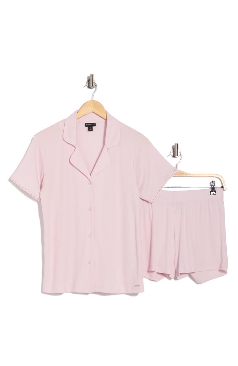 Tahari Rib Pointelle Short Pajamas, Alternate, color,