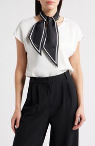 Vince Stripe Silk Scarf