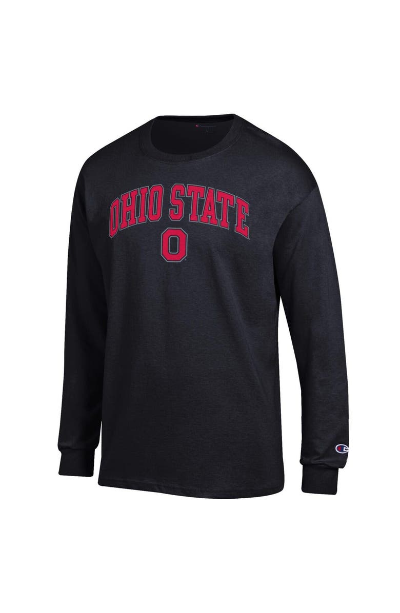 Champion Men's Champion Black Ohio State Buckeyes Arch Over Logo Long Sleeve T-Shirt, Alternate, color, Black