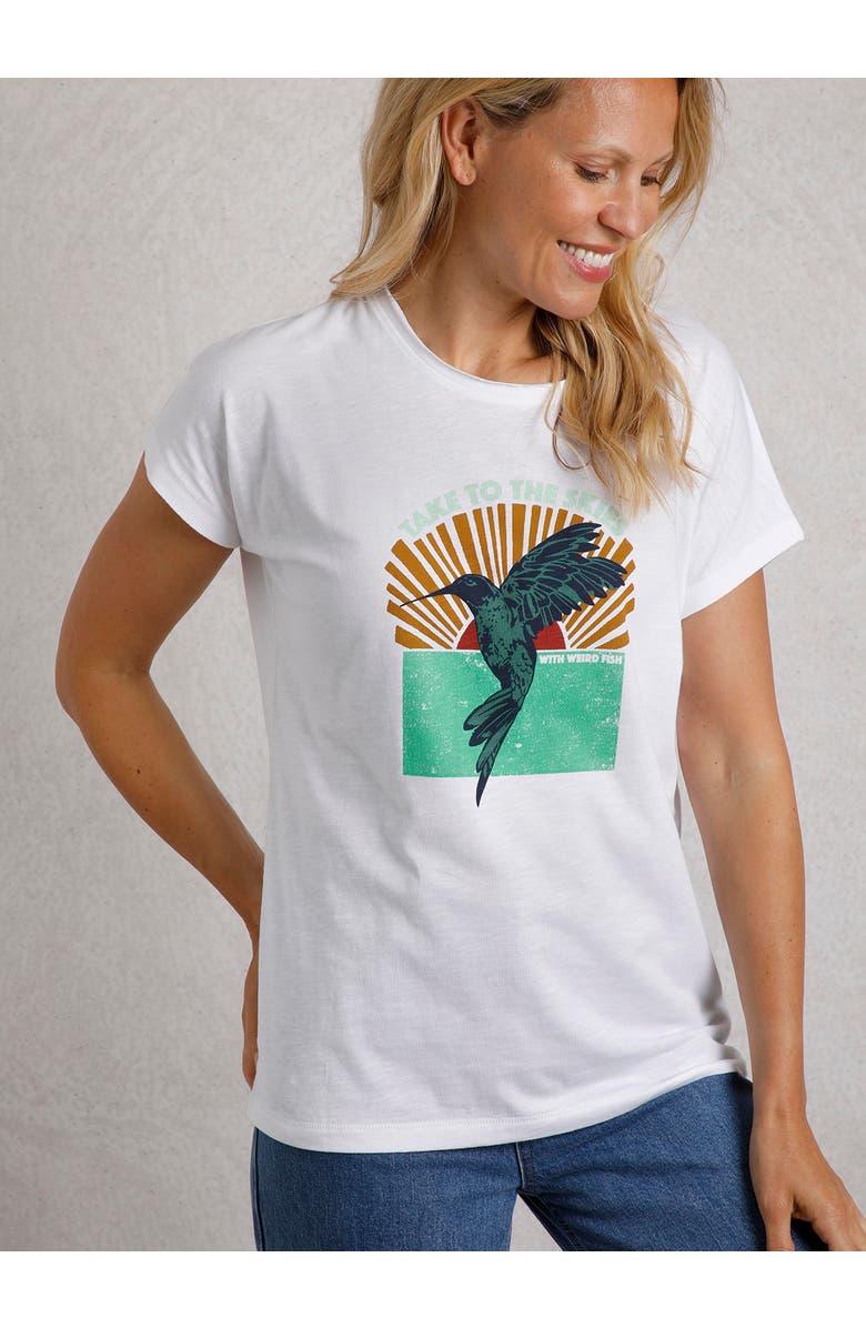 Weird Fish Fly Free Slub Graphic T-Shirt, Main, color, White